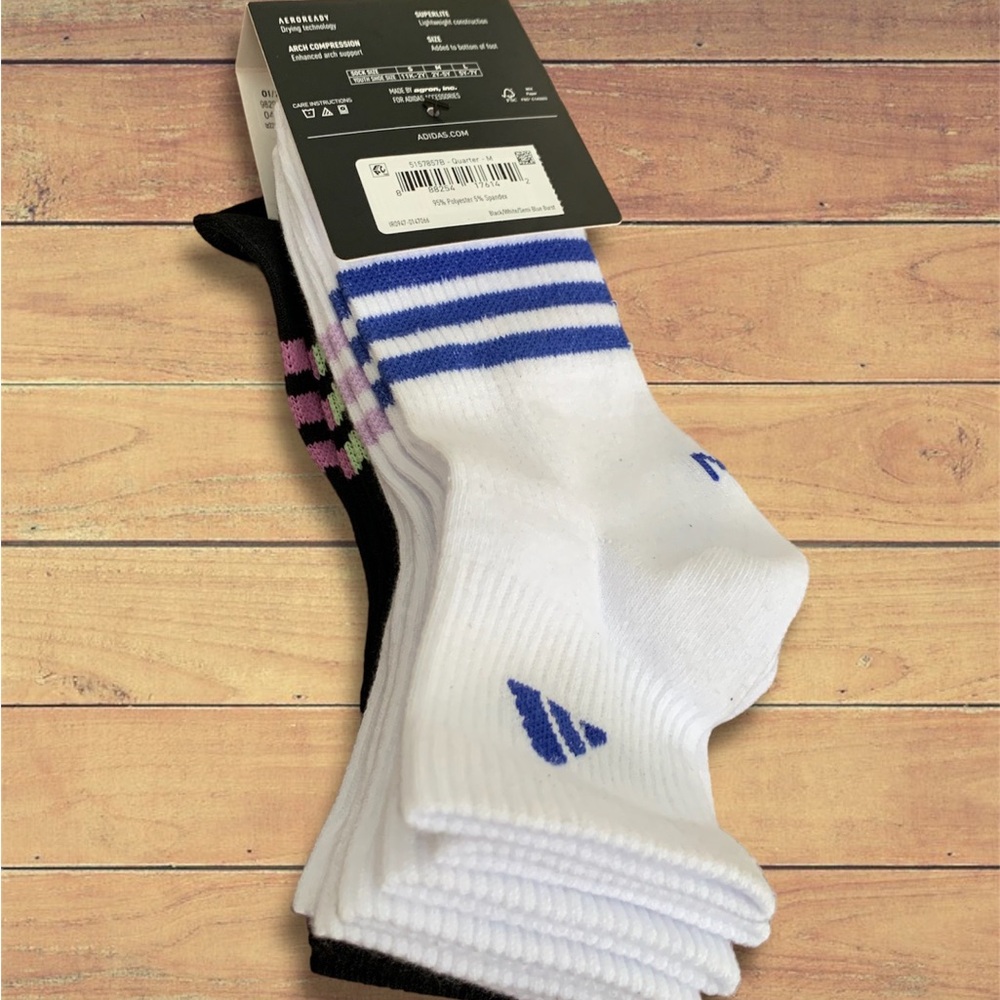 adidas Girls' Kids Superlite 3.0 Athletic
Quarter Socks (6-Pair) Ankle - Picture 9 of 9